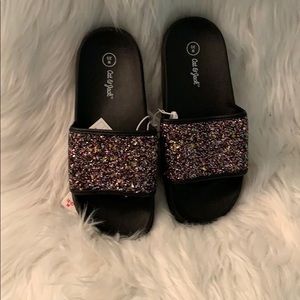 Black sparkles sandals for girls